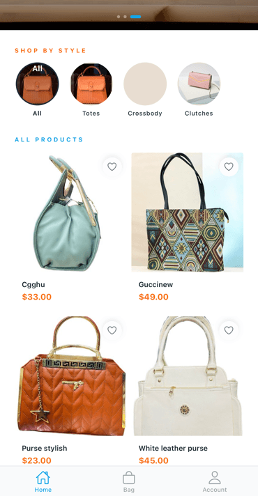 myzopurse handbag catalog screen